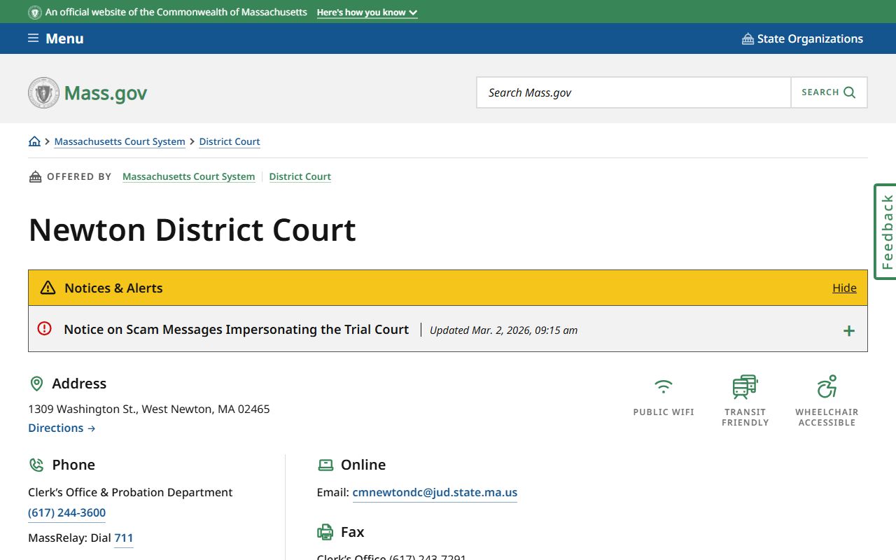 Newton District Court page for Newton recent bookings and arrest records