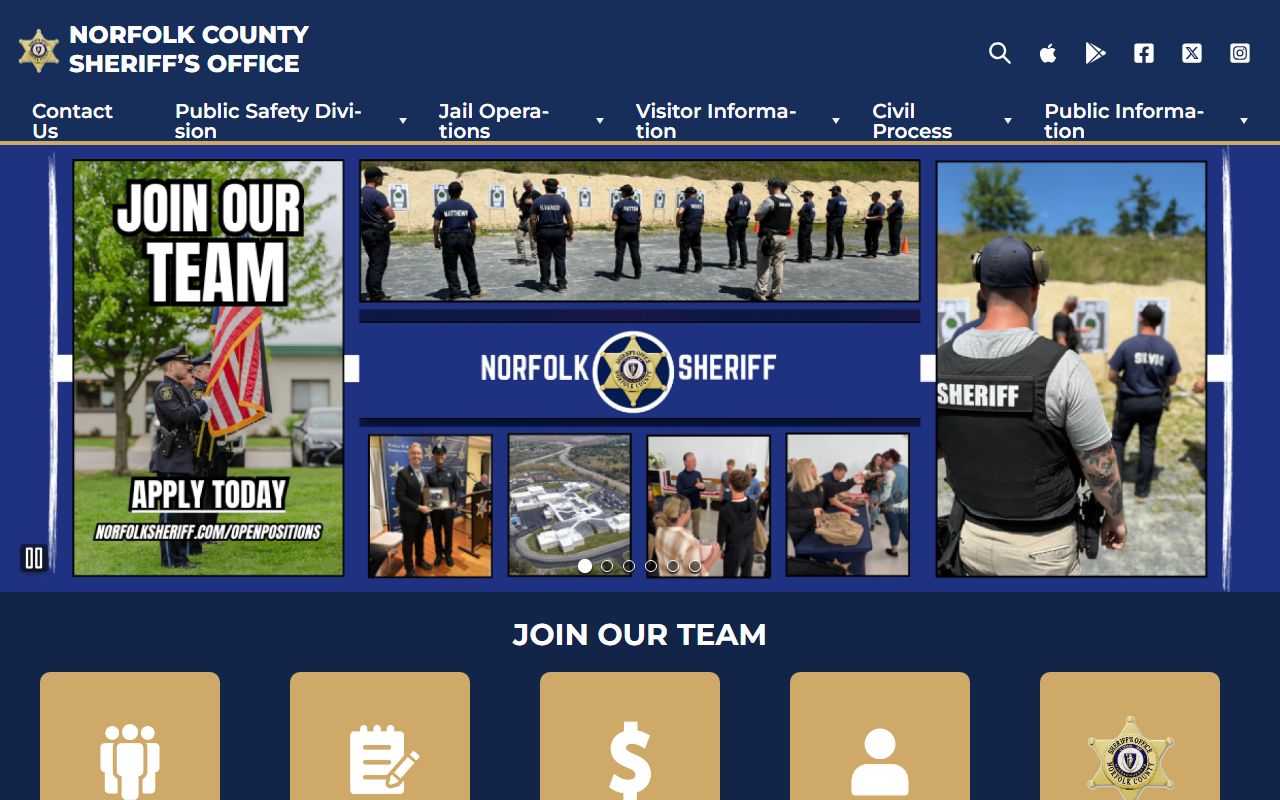 Norfolk County Sheriff website for recent bookings and arrest records