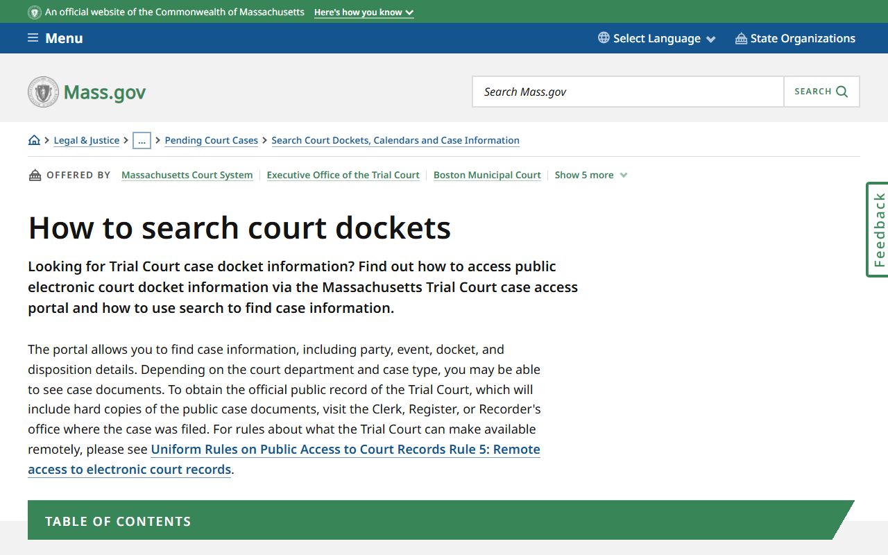 Court docket search tool for Suffolk County arrest records and bookings