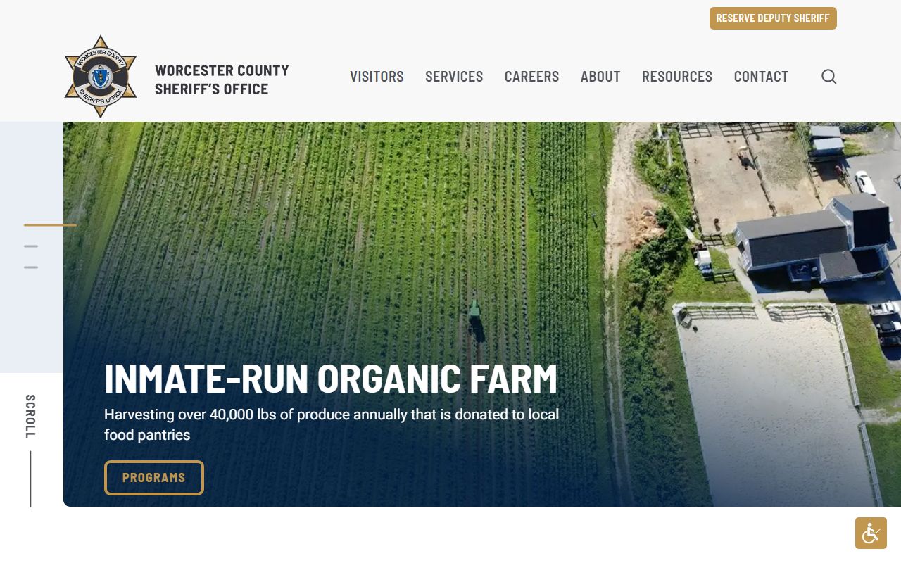 Worcester County Sheriff Office website for recent bookings and arrest records