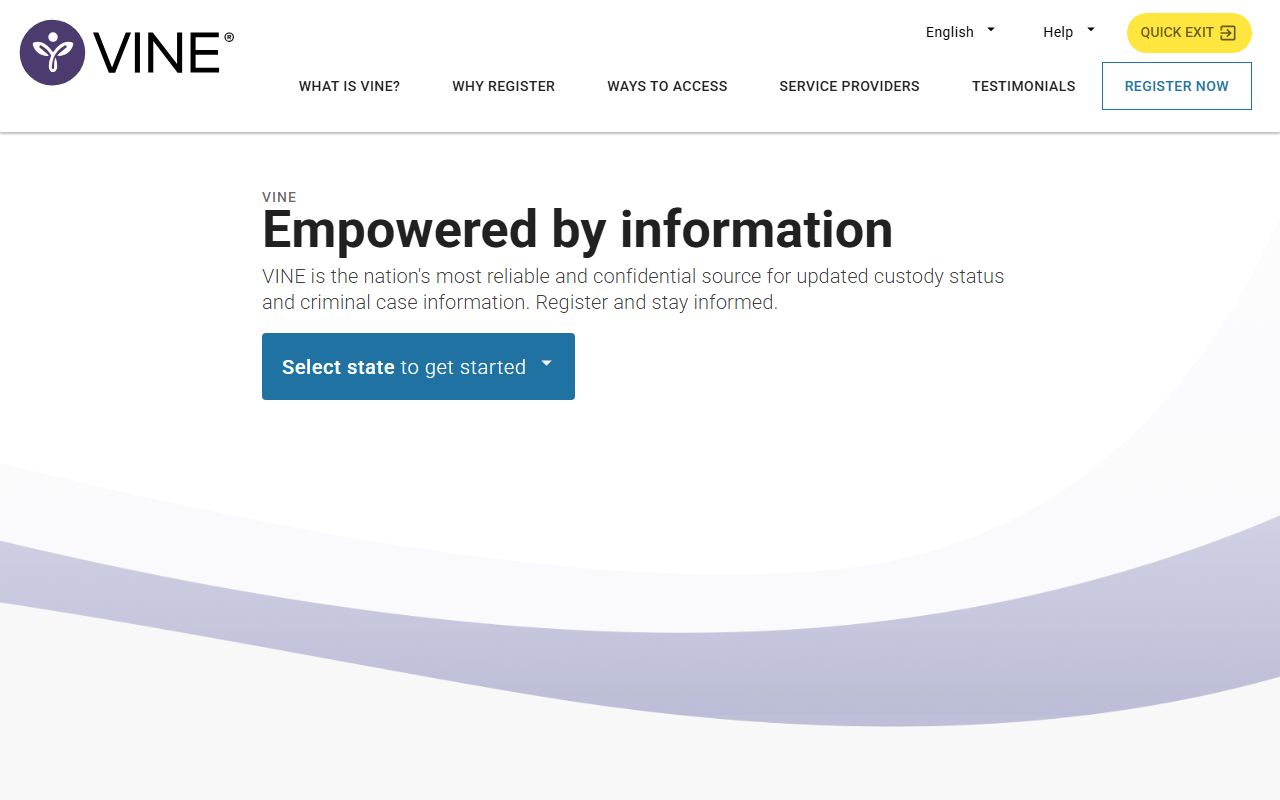 VINELink Massachusetts page for tracking recent bookings and inmate status
